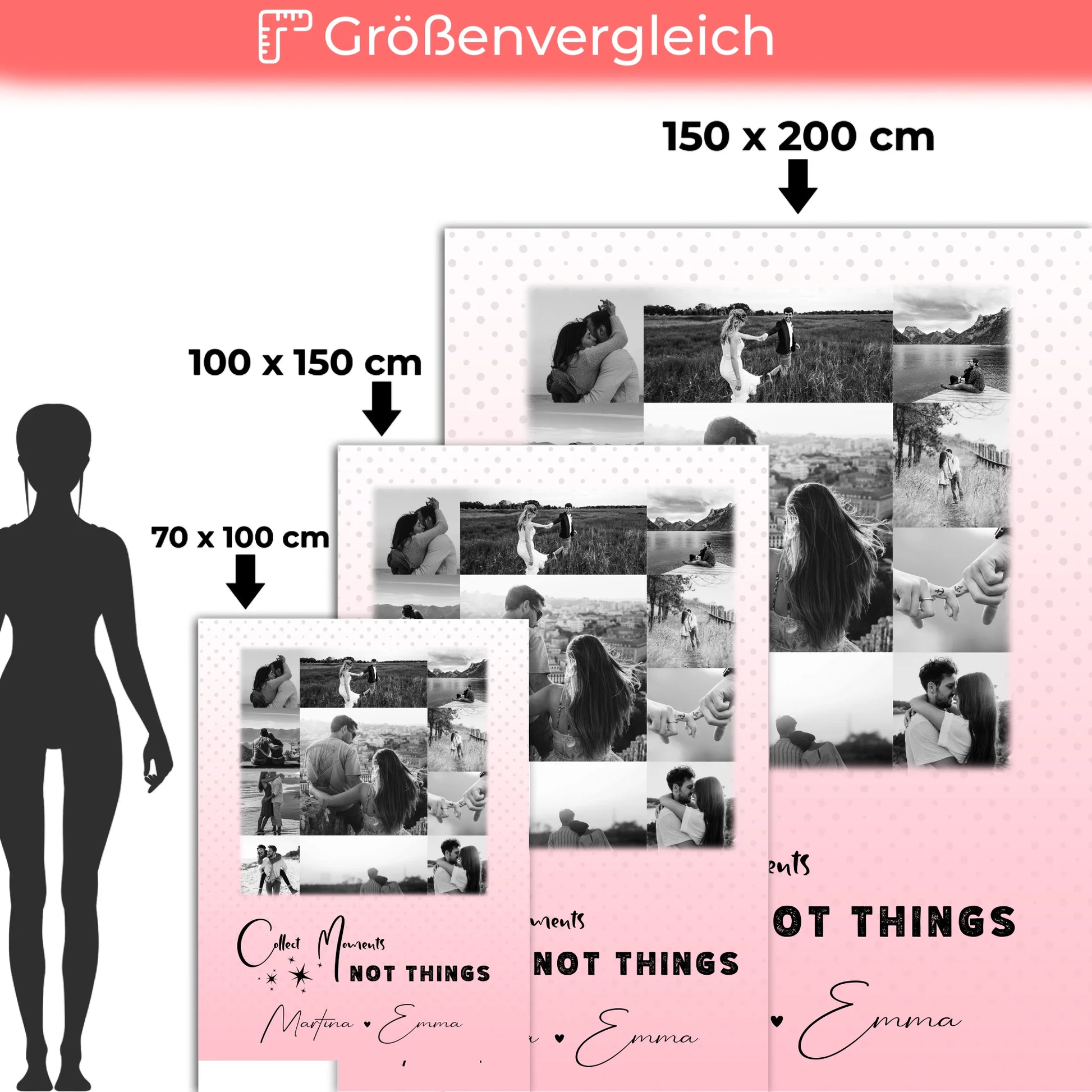 Personalisierte Namensdecke mit 11 Fotos Collect Moments Not Things Geschenk 5