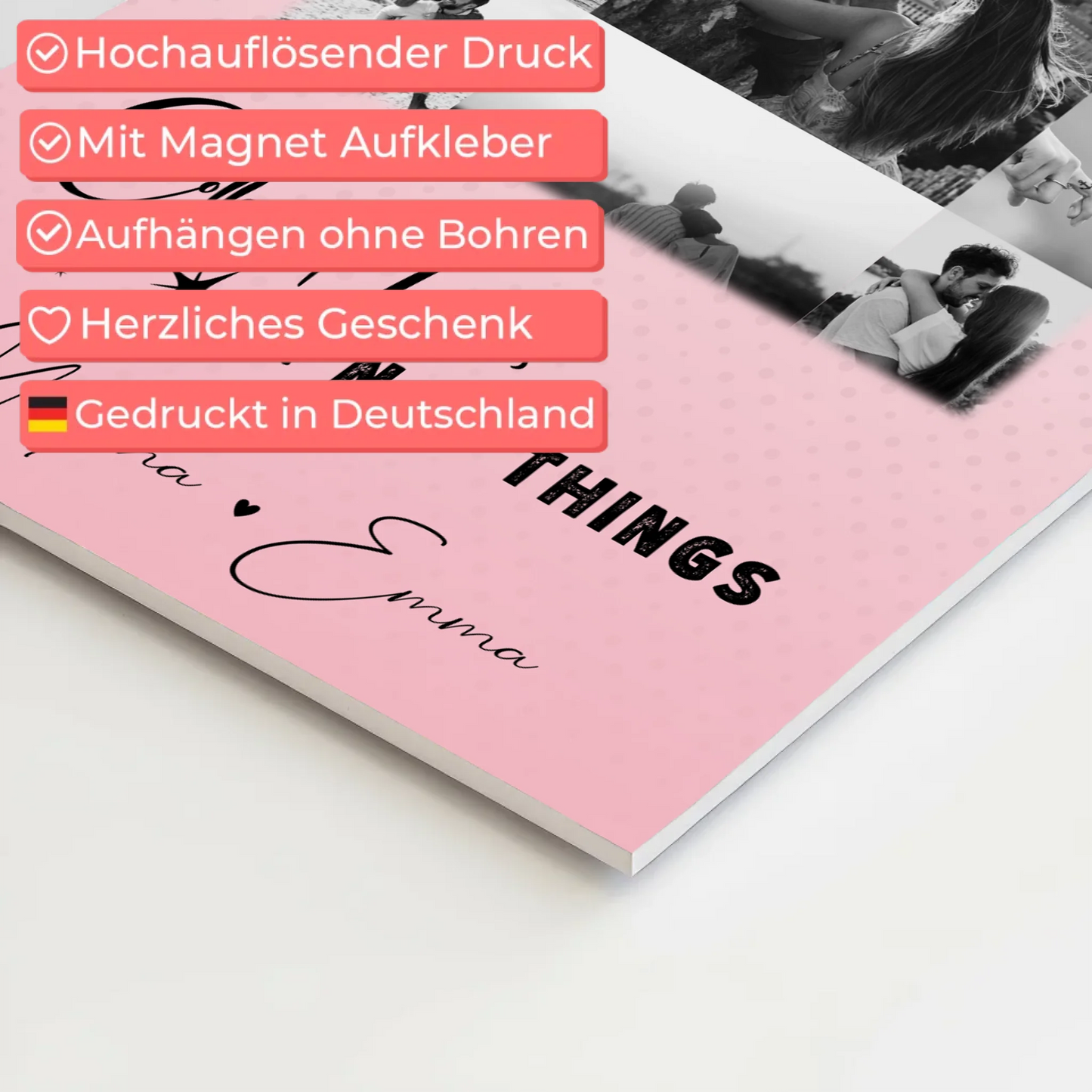 Magnetposter Fotoboard mit 11 Fotos Collect Moments Not Things personalisiertes Geschenk 10