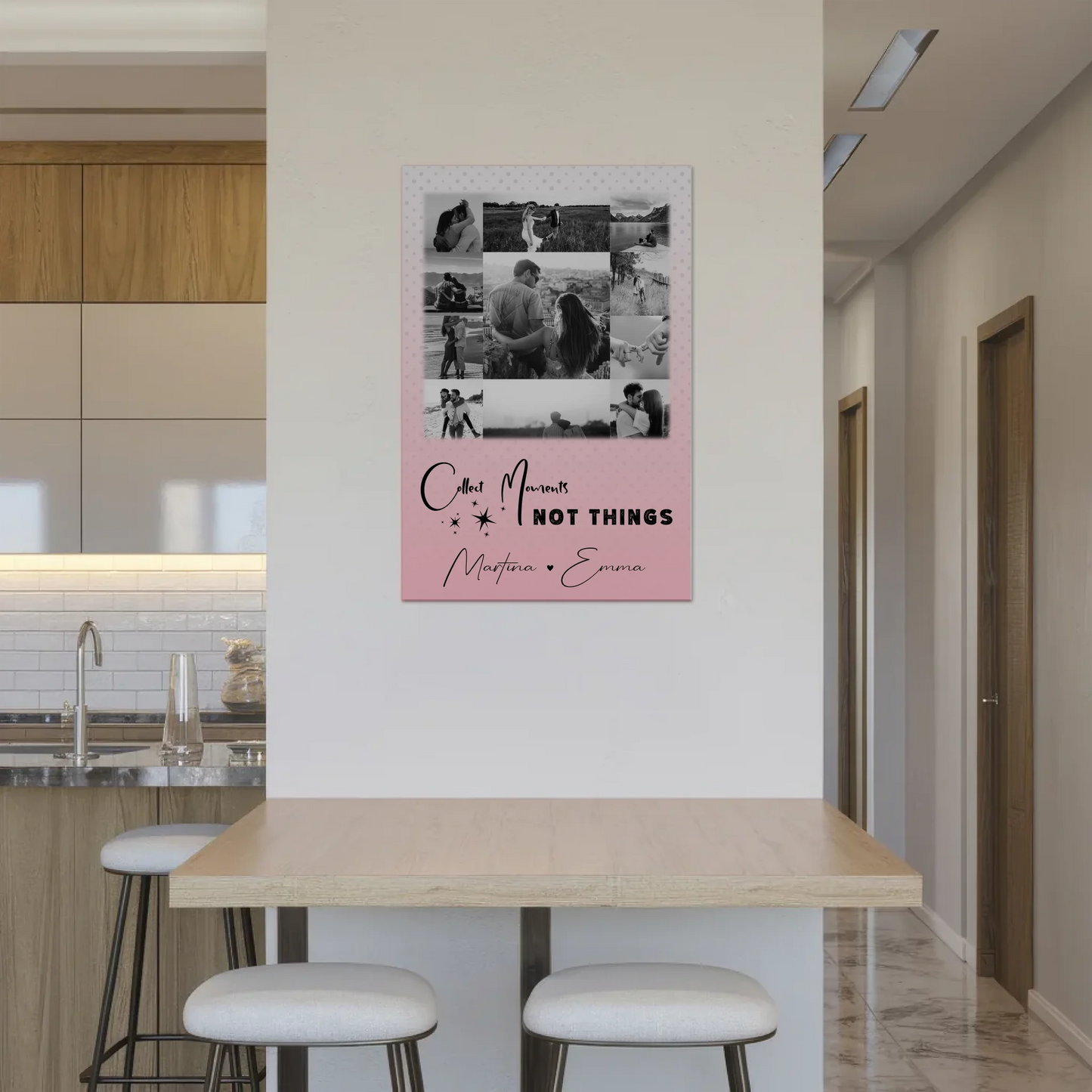 Magnetposter Fotoboard mit 11 Fotos Collect Moments Not Things personalisiertes Geschenk