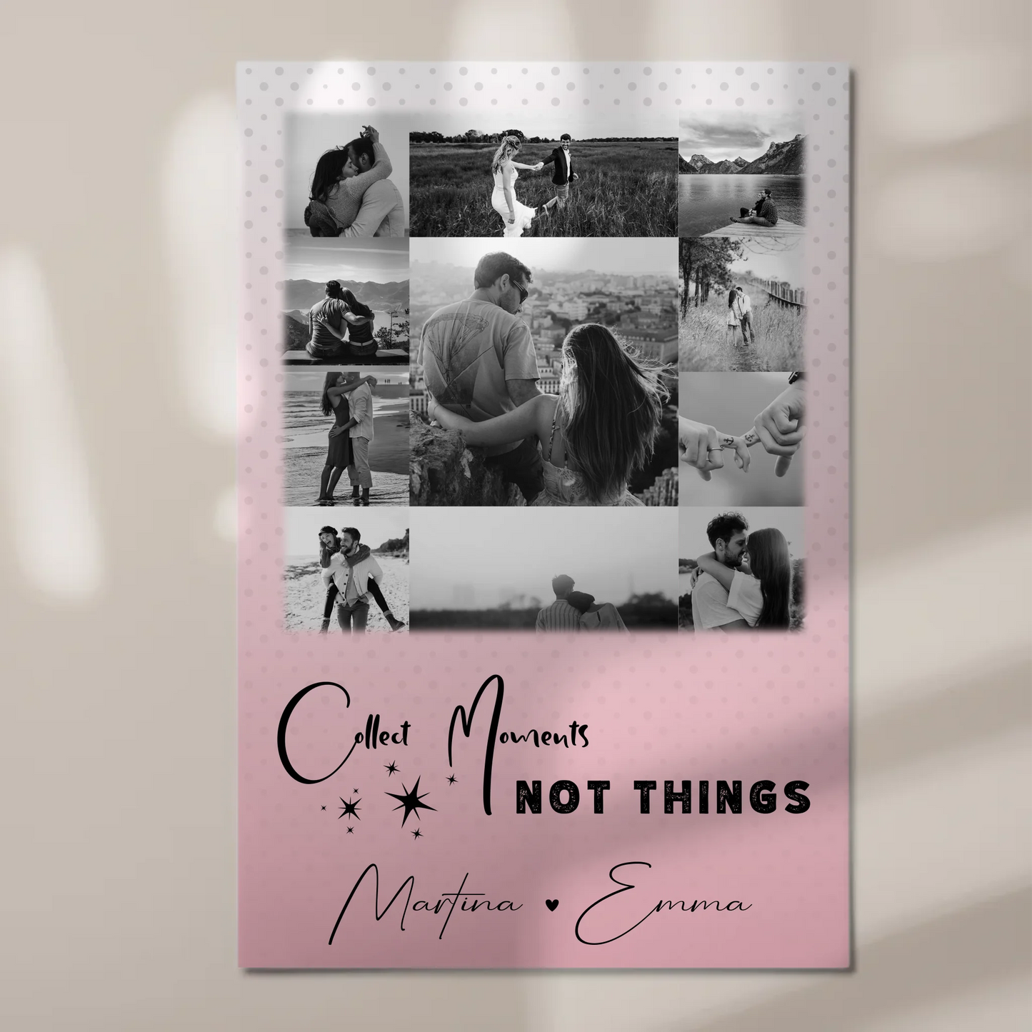 Magnetposter Fotoboard mit 11 Fotos Collect Moments Not Things personalisiertes Geschenk