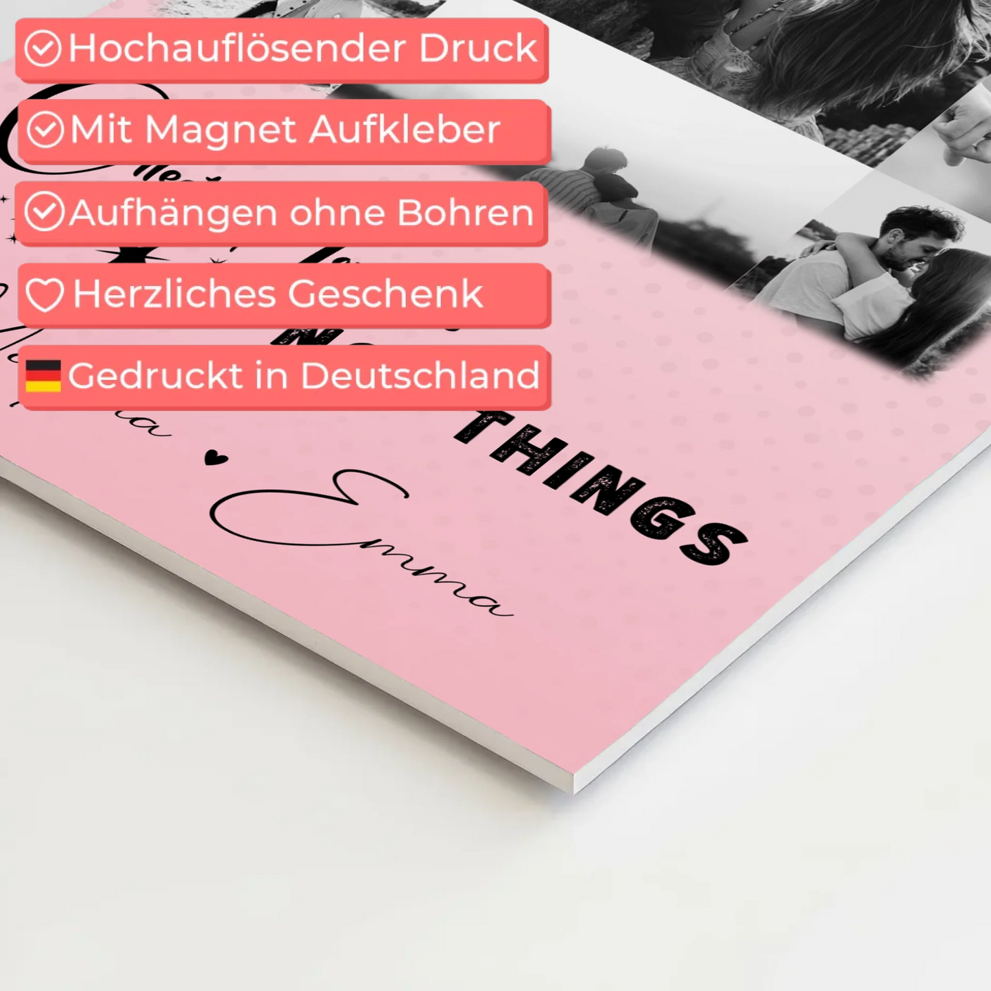 Magnetposter Fotoboard mit 11 Fotos Collect Moments Not Things personalisiertes Geschenk