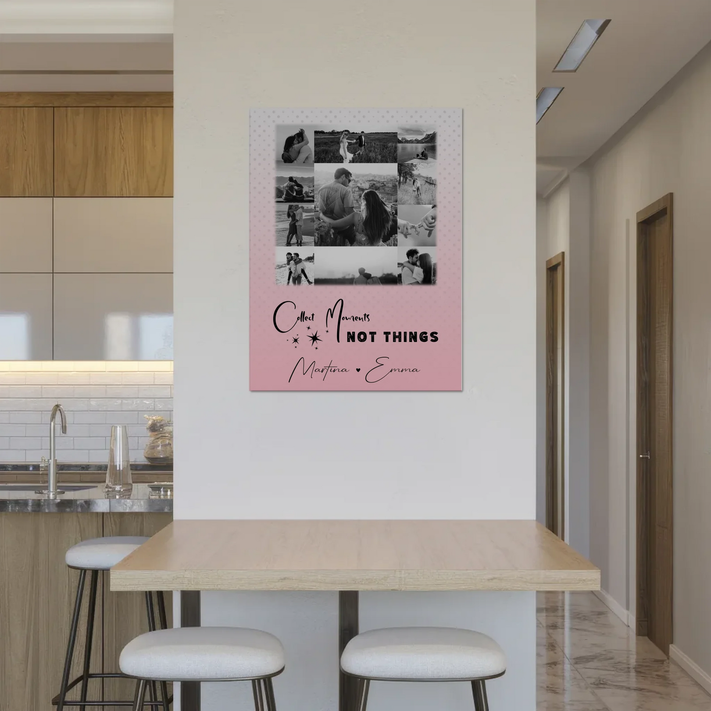 Magnetposter Fotoboard mit 11 Fotos Collect Moments Not Things personalisiertes Geschenk