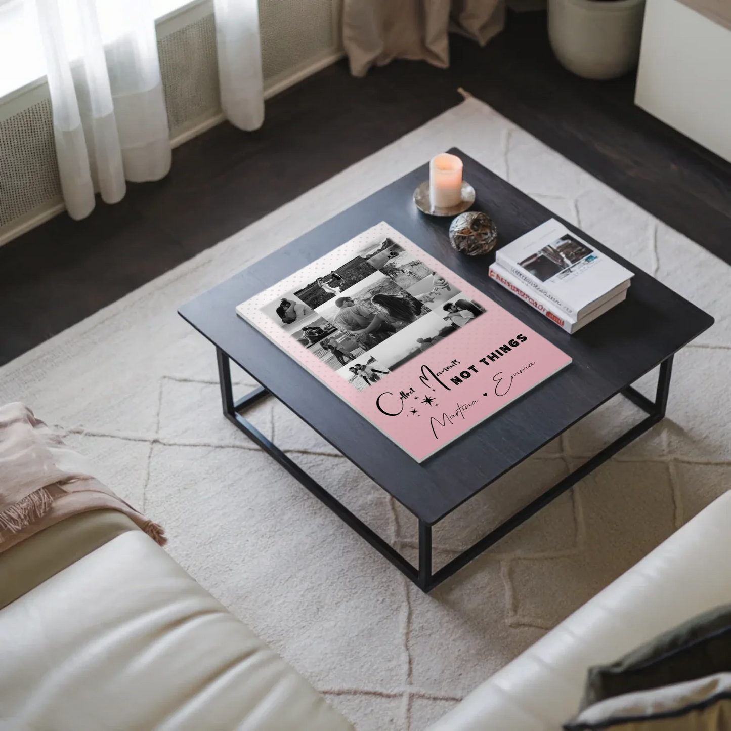 Magnetposter Fotoboard mit 11 Fotos Collect Moments Not Things personalisiertes Geschenk