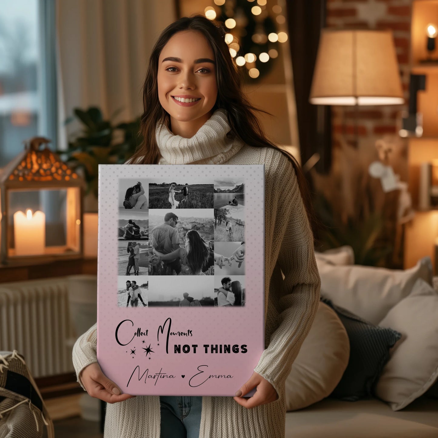 Personalisierte Leinwand Hochzeit mit 11 Fotos Collect Moments Not Things 2