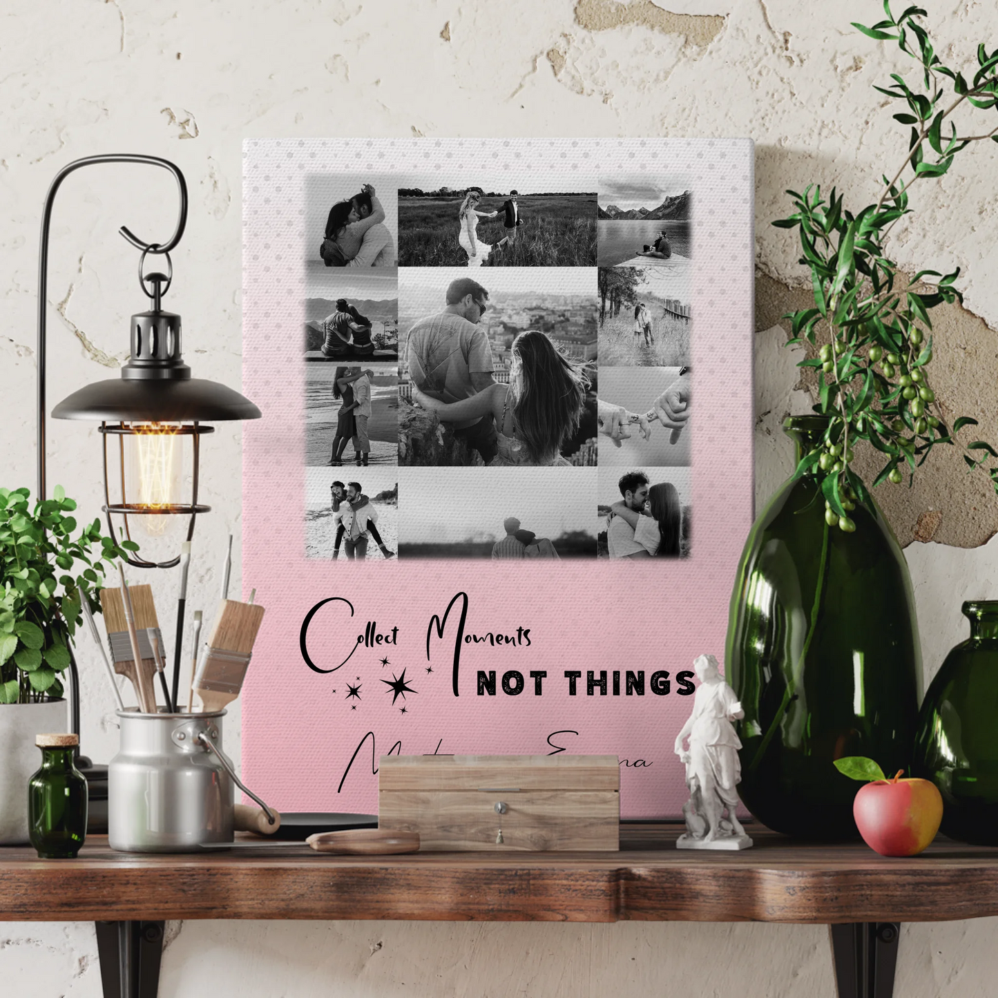 Personalisierte Leinwand Hochzeit mit 11 Fotos Collect Moments Not Things 3
