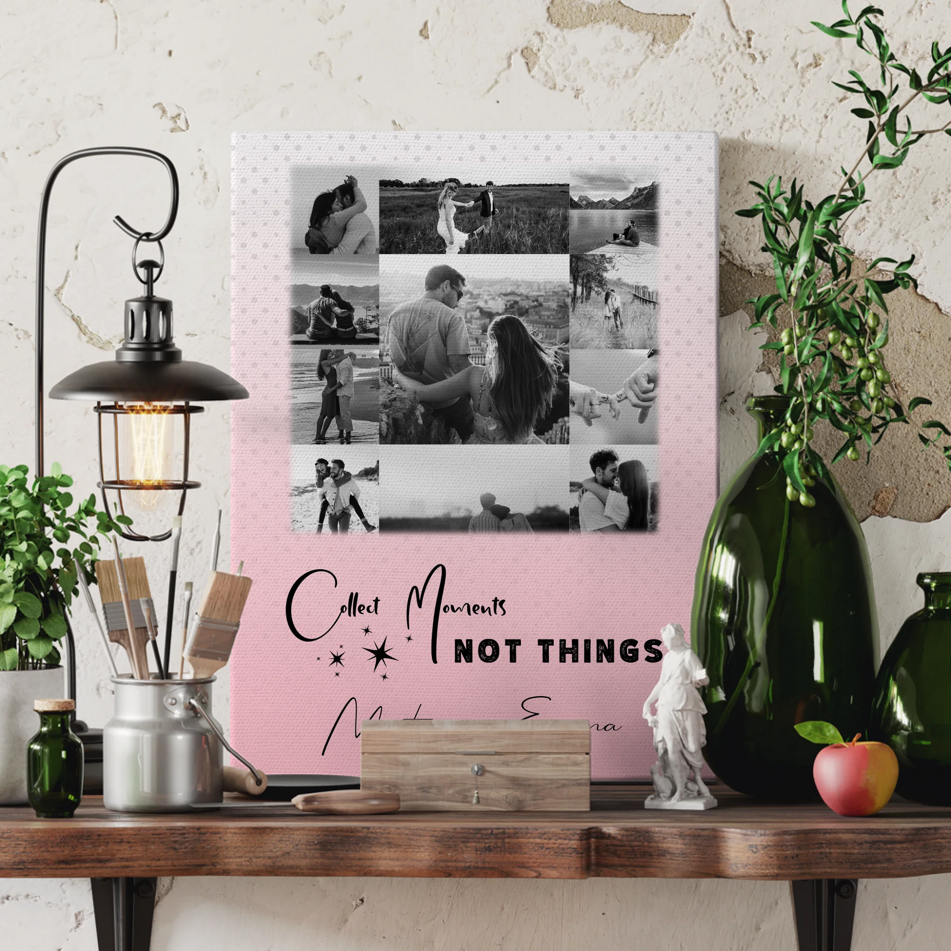 Personalisierte Leinwand Hochzeit mit 11 Fotos Collect Moments Not Things 3