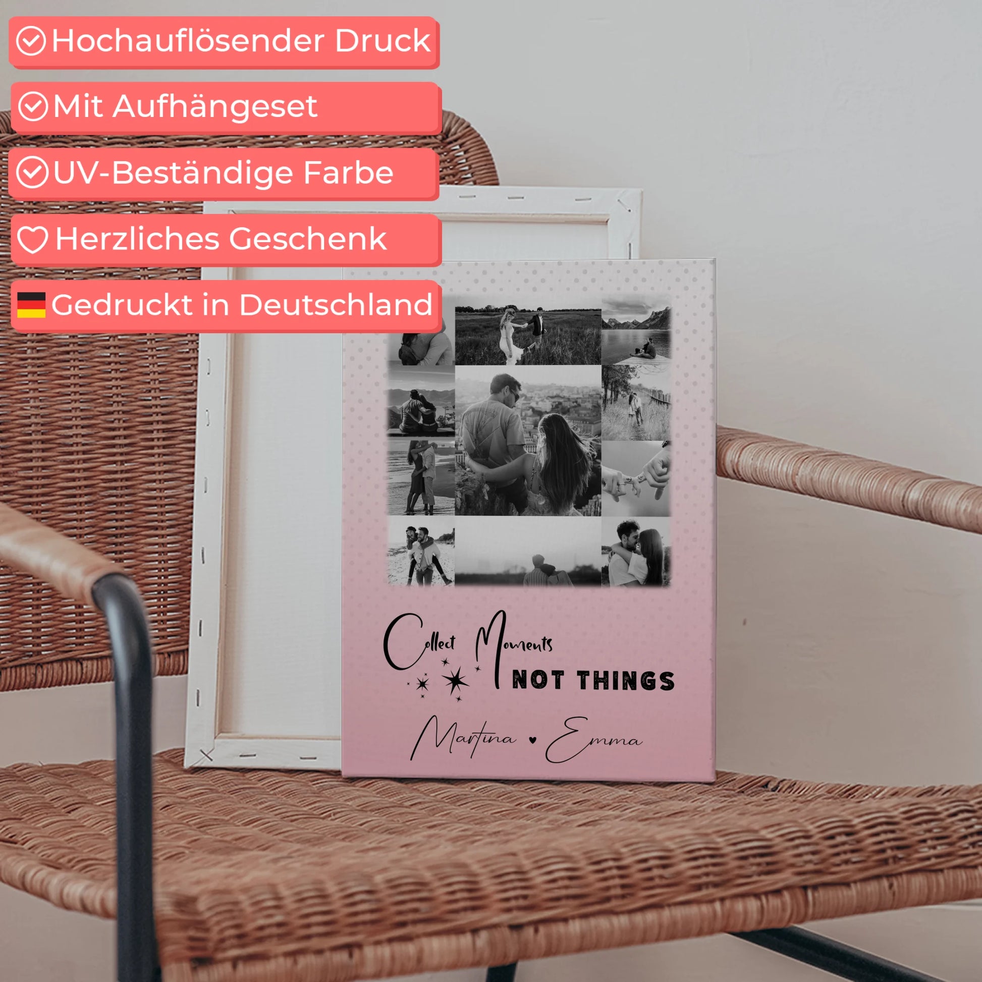 Personalisierte Leinwand Hochzeit mit 11 Fotos Collect Moments Not Things 5