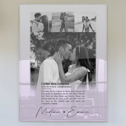 Personalisierte Foto Acrylglas 4 Fotos Definition Liebe Des Lebens Geschenk