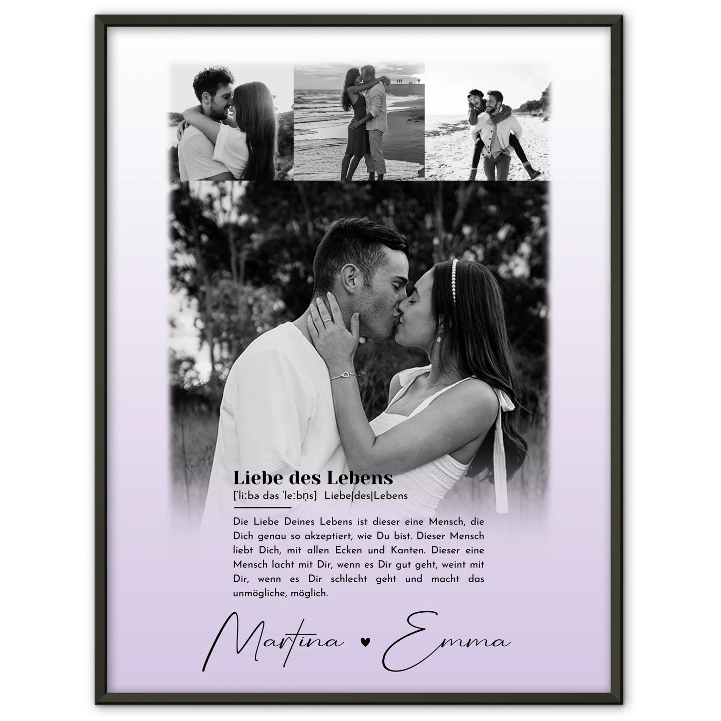 Liebesposter Definition Liebe Des Lebens mit 4 Fotos personalisiert
