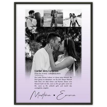 Liebesposter Definition Liebe Des Lebens mit 4 Fotos personalisiert