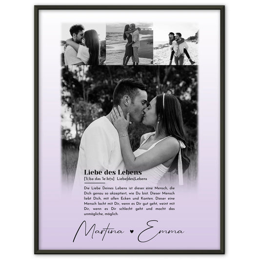 Liebesposter Definition Liebe Des Lebens mit 4 Fotos personalisiert