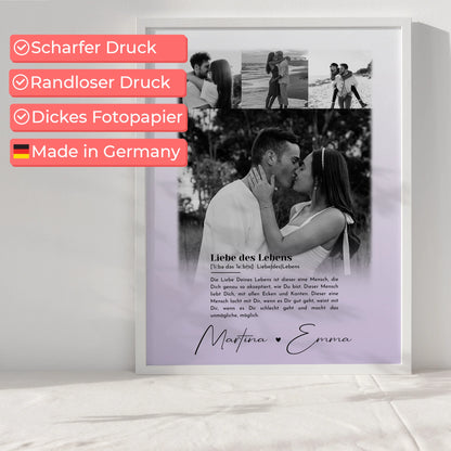 Liebesposter Definition Liebe Des Lebens mit 4 Fotos personalisiert