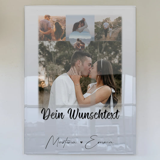 Acrylglas Mit Foto 4 Fotos und 1 Kleines Herz Foto Wunschtext Real Love Storys Never End