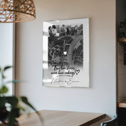 Personalisierte Acrylglas Mit Foto 4 Fotos Karte True Love Stories Geschenkidee