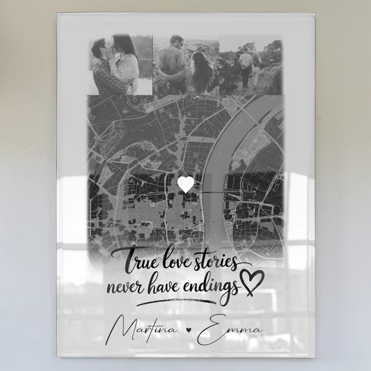 Personalisierte Acrylglas Mit Foto 4 Fotos Karte True Love Stories Geschenkidee