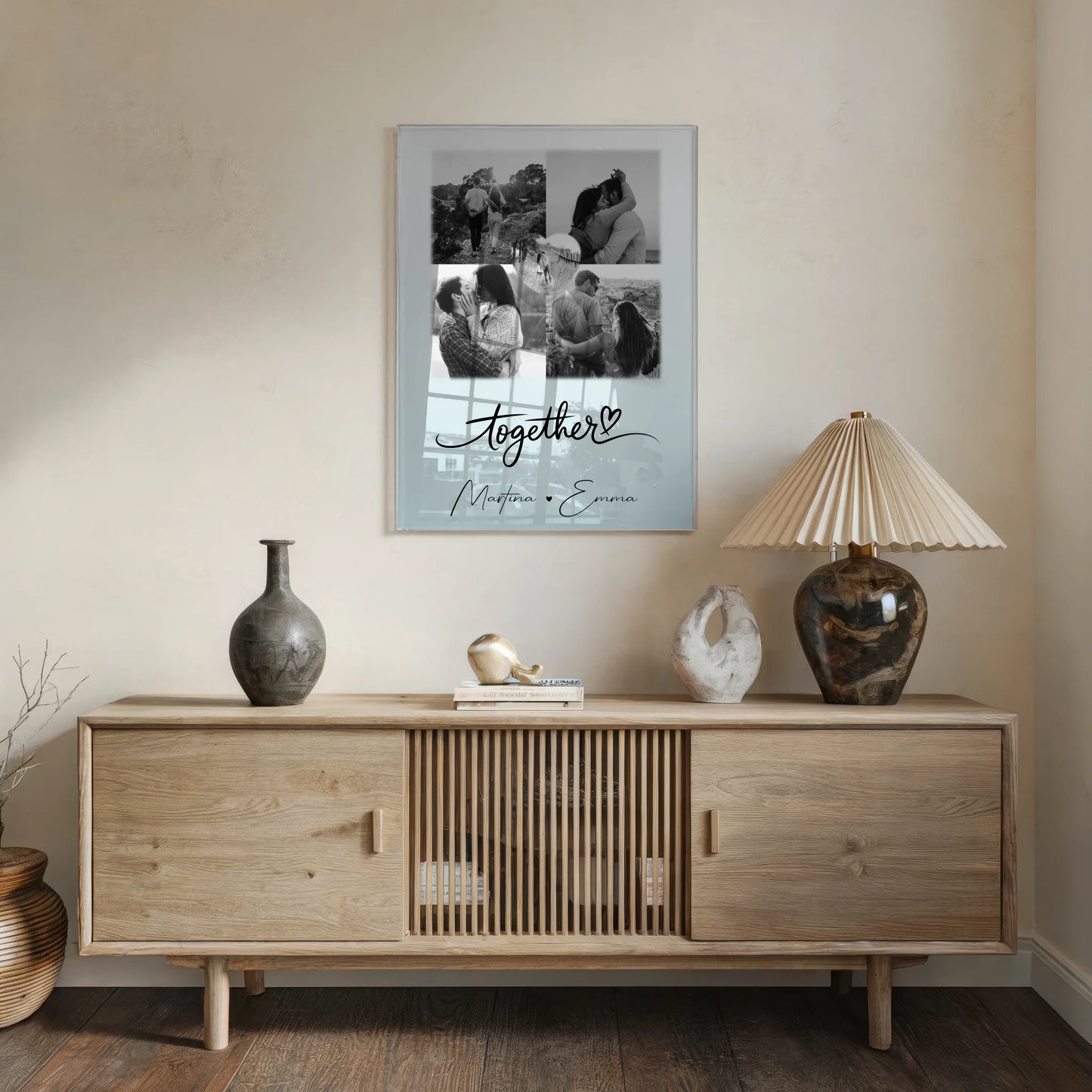 Personalisierte Acrylglas Mit Foto 4 Fotos und 1 Herz Foto Together für einzigartige Geschenke