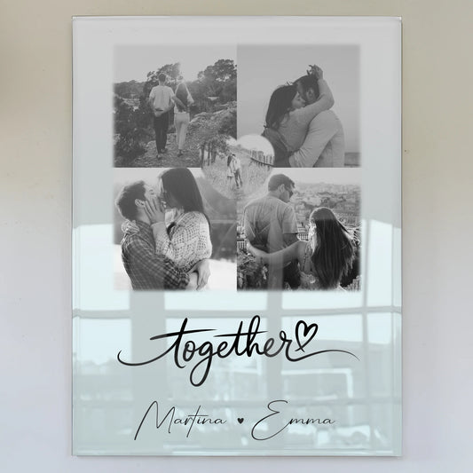 Personalisierte Acrylglas Mit Foto 4 Fotos und 1 Herz Foto Together für einzigartige Geschenke