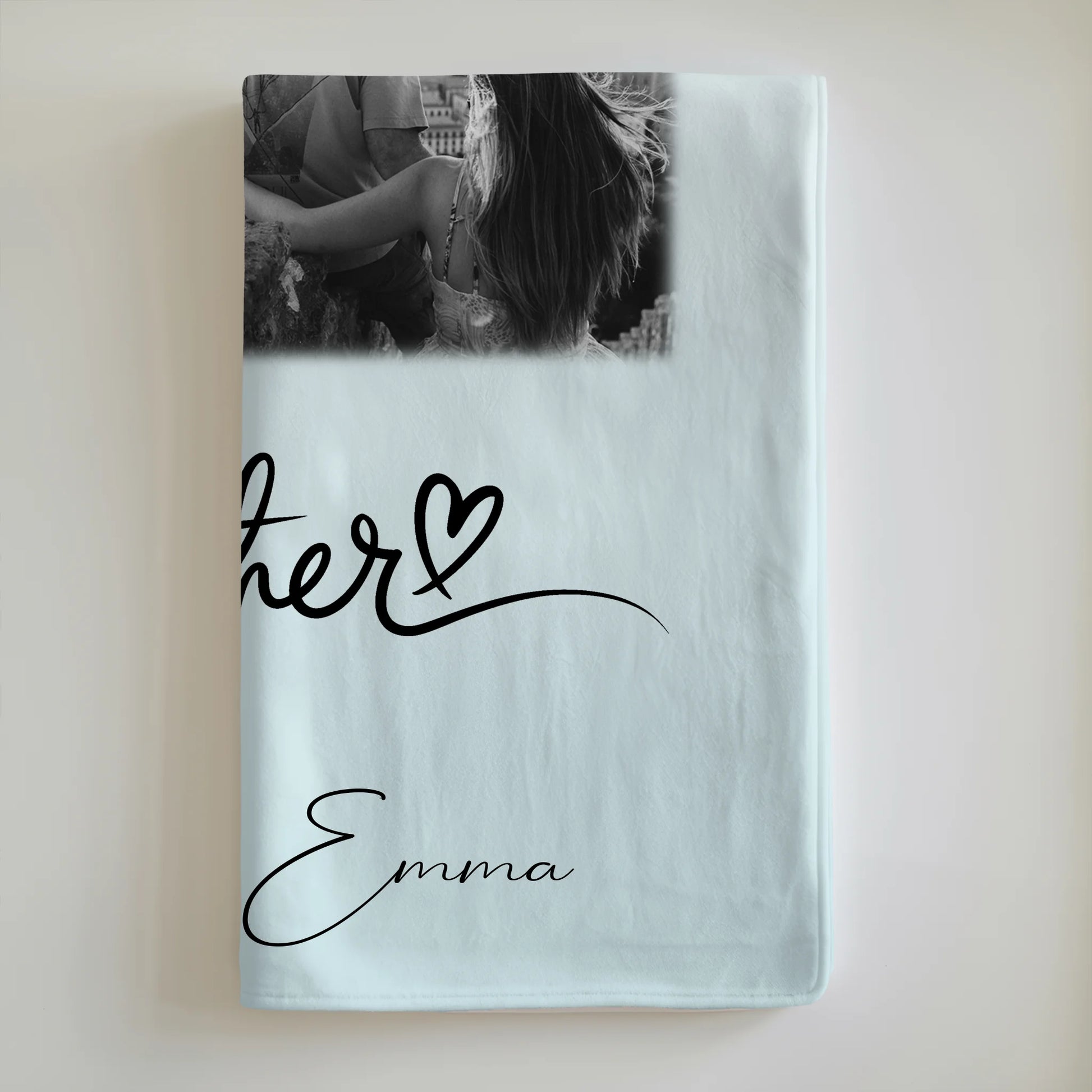 Personalisierte Kuscheldecke Mit Namen 4 Fotos und 1 Herz Foto Together für besondere Geschenke 6