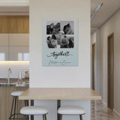 Personalisiertes Fotoboard Poster Magnetisch mit 4 Fotos und 1 Herz Foto Together für individuelle Geschenke 8
