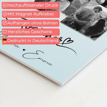 Personalisiertes Fotoboard Poster Magnetisch mit 4 Fotos und 1 Herz Foto Together für individuelle Geschenke 10