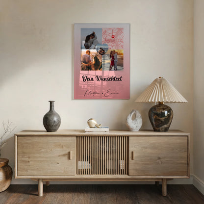 Personalisierte Foto Acrylglas mit 3 Fotos Herz Foto Karte Wunschtext All Of Me Loves All Of You