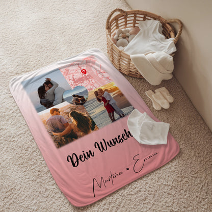 Personalisierte Decke Mit Namen 3 Fotos 1 Herz Foto Karte Wunschtext All Of Me Loves All Of You 2