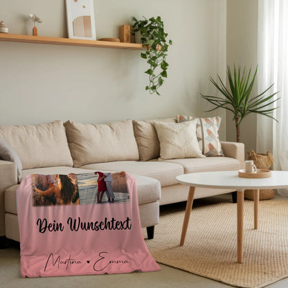 Personalisierte Decke Mit Namen 3 Fotos 1 Herz Foto Karte Wunschtext All Of Me Loves All Of You 4