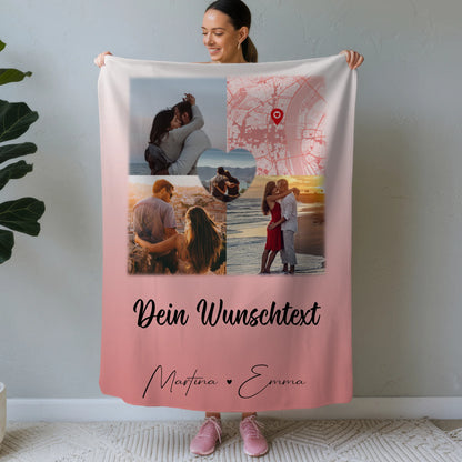 Personalisierte Decke Mit Namen 3 Fotos 1 Herz Foto Karte Wunschtext All Of Me Loves All Of You 1
