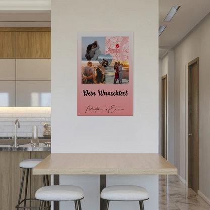 Personalisiertes Fotoboard Magnet Poster mit 3 Fotos Herz Foto Karte Wunschtext All Of Me Loves All Of You 2