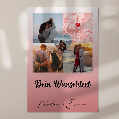 Personalisiertes Fotoboard Magnet Poster mit 3 Fotos Herz Foto Karte Wunschtext All Of Me Loves All Of You 1