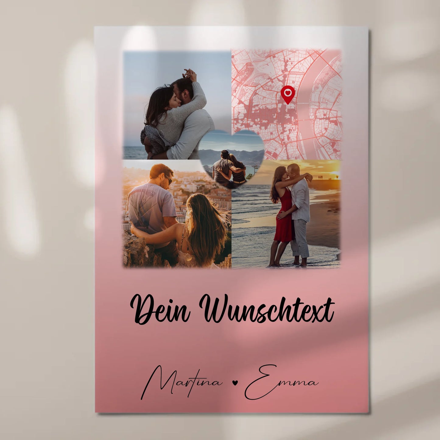 Personalisiertes Fotoboard Magnet Poster mit 3 Fotos Herz Foto Karte Wunschtext All Of Me Loves All Of You 7