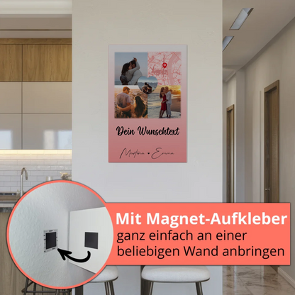 Personalisiertes Fotoboard Magnet Poster mit 3 Fotos Herz Foto Karte Wunschtext All Of Me Loves All Of You
