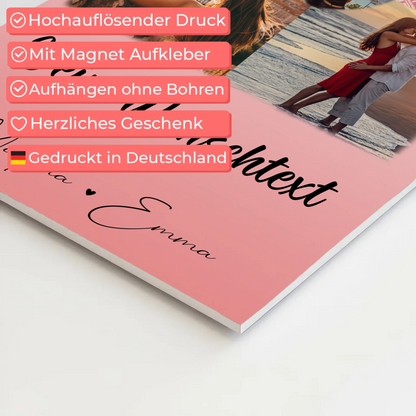 Personalisiertes Fotoboard Magnet Poster mit 3 Fotos Herz Foto Karte Wunschtext All Of Me Loves All Of You