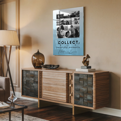 Acrylglas Mit Foto 8 Fotos und 1 Herz Foto Collect Beautiful Moments personalisiertes Geschenk