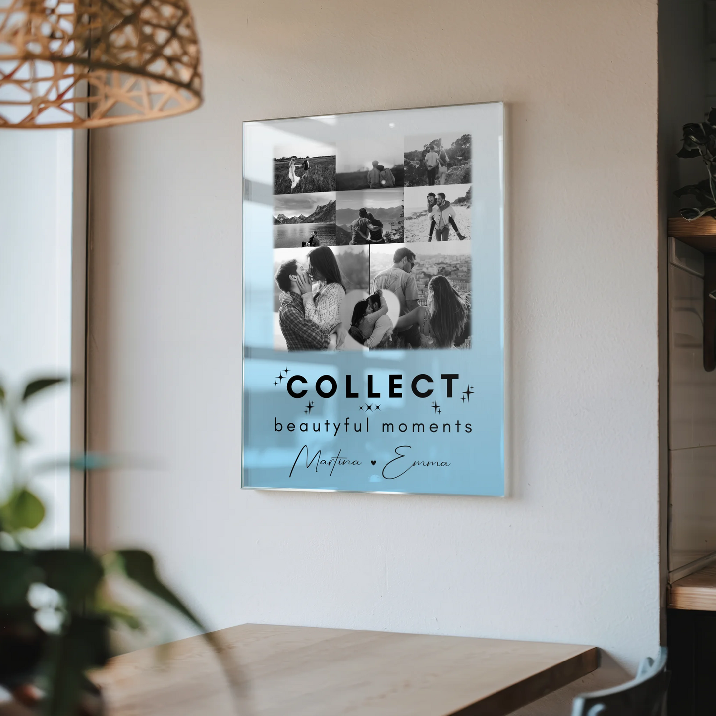Acrylglas Mit Foto 8 Fotos und 1 Herz Foto Collect Beautiful Moments personalisiertes Geschenk