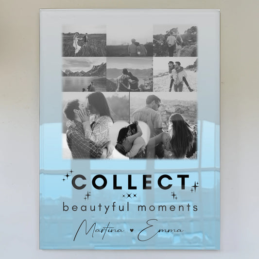 Acrylglas Mit Foto 8 Fotos und 1 Herz Foto Collect Beautiful Moments personalisiertes Geschenk