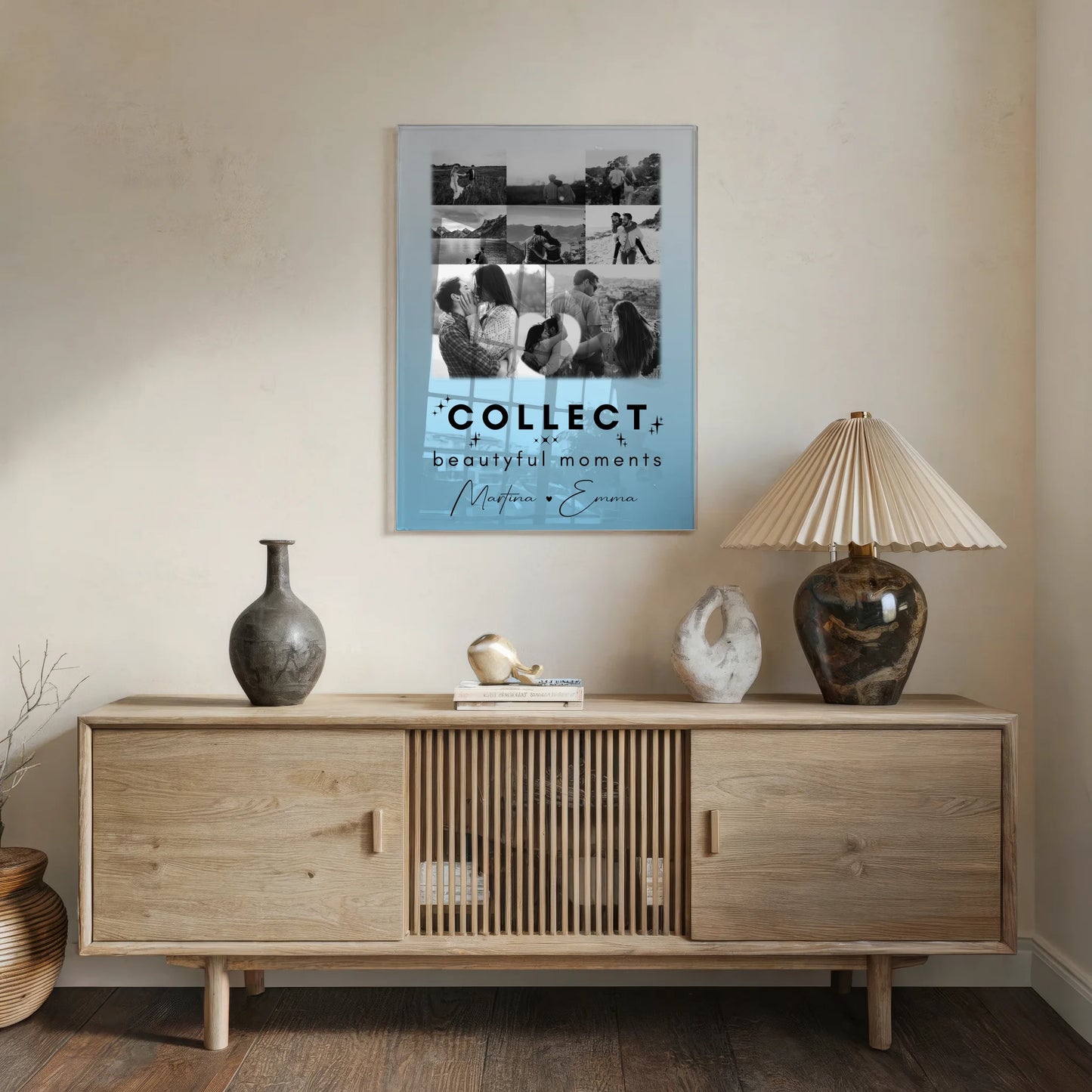 Acrylglas Mit Foto 8 Fotos und 1 Herz Foto Collect Beautiful Moments personalisiertes Geschenk