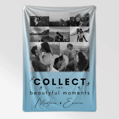 Personalisierte Namensdecke mit 8 Fotos und Herz Foto Collect Beautiful Moments 7
