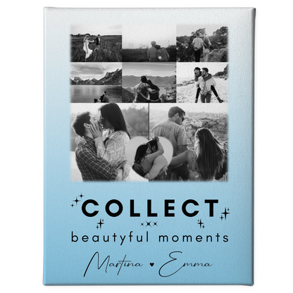 Personalisierte Leinwand Paare mit 8 Fotos und Herz Foto Collect Beautiful Moments