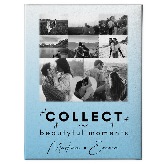 Personalisierte Leinwand Paare mit 8 Fotos und Herz Foto Collect Beautiful Moments