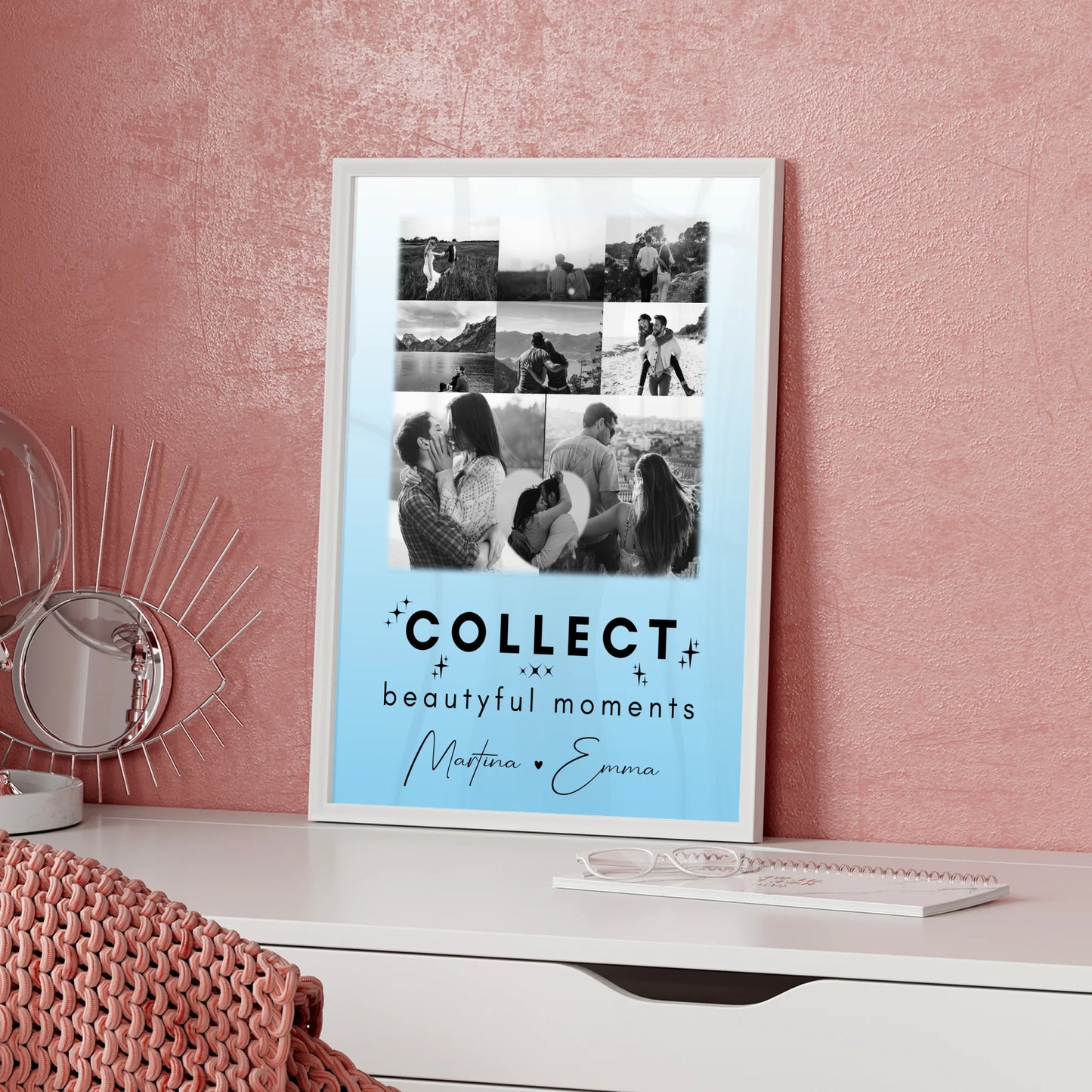 Partner Poster Personalisiert 8 Fotos und 1 Herz Foto Collect Beautiful Moments