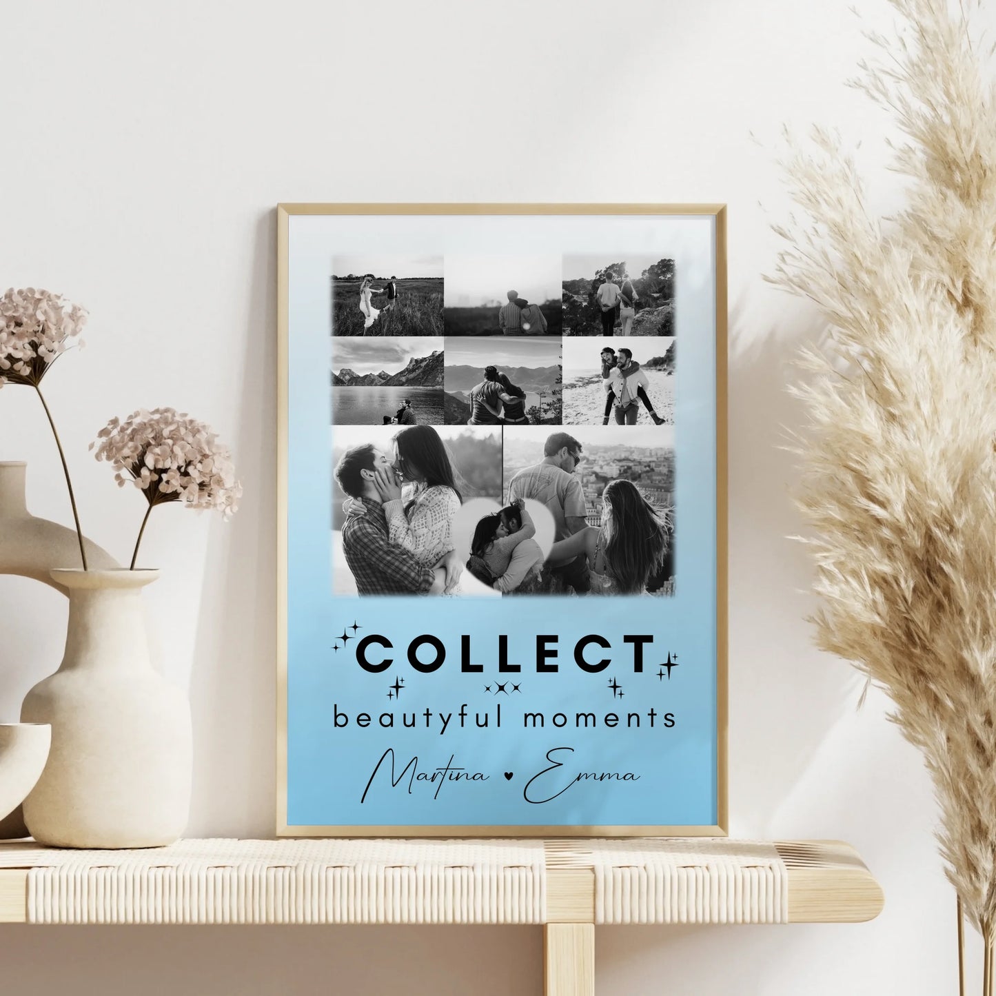 Partner Poster Personalisiert 8 Fotos und 1 Herz Foto Collect Beautiful Moments