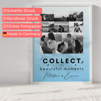 Partner Poster Personalisiert 8 Fotos und 1 Herz Foto Collect Beautiful Moments