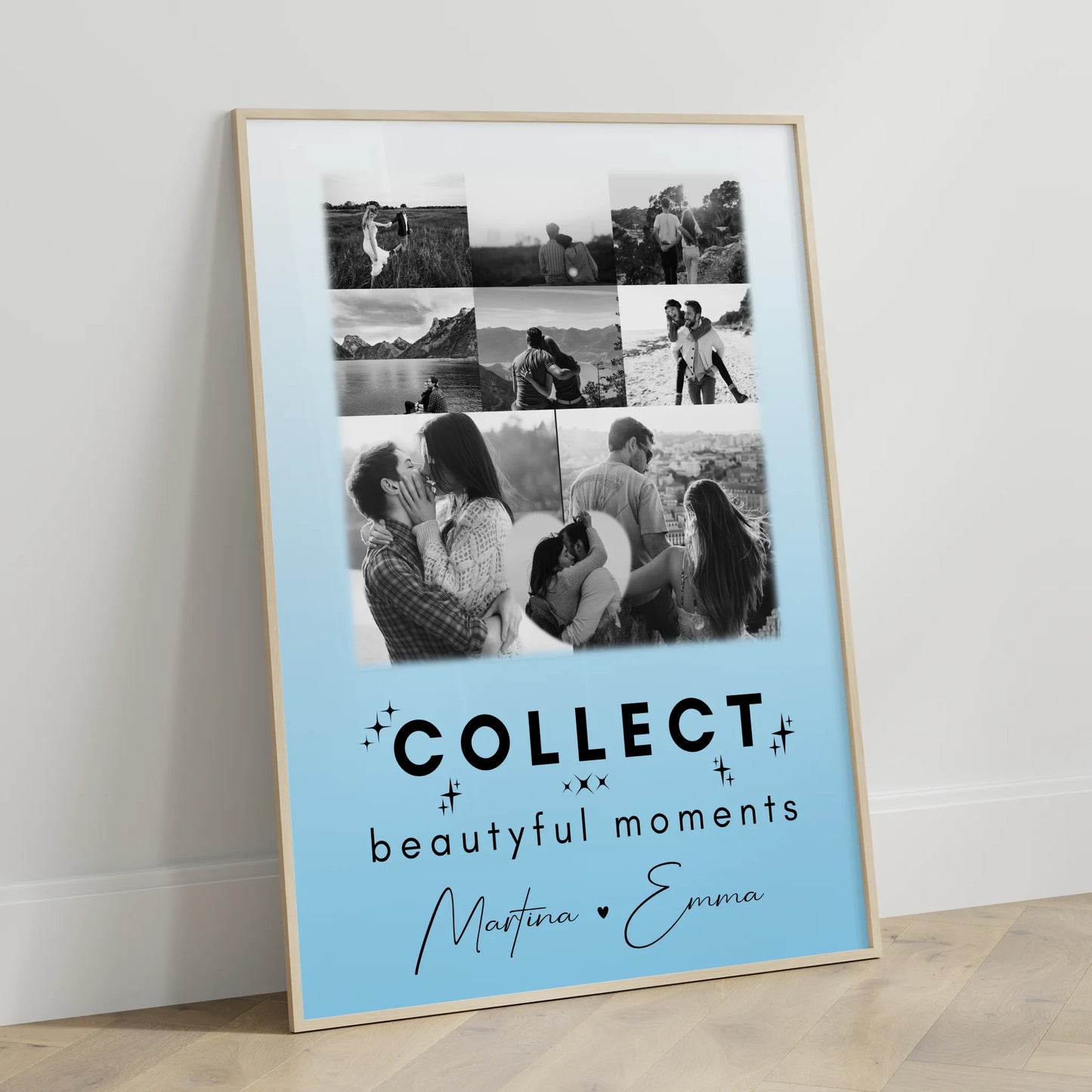 Partner Poster Personalisiert 8 Fotos und 1 Herz Foto Collect Beautiful Moments