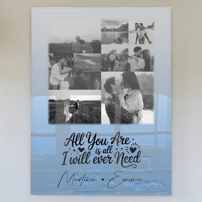 Personalisierte Foto Acrylglas Wanddekoration mit 9 Fotos All you are is all I will ever need