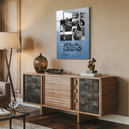Personalisierte Foto Acrylglas Wanddekoration mit 9 Fotos All you are is all I will ever need
