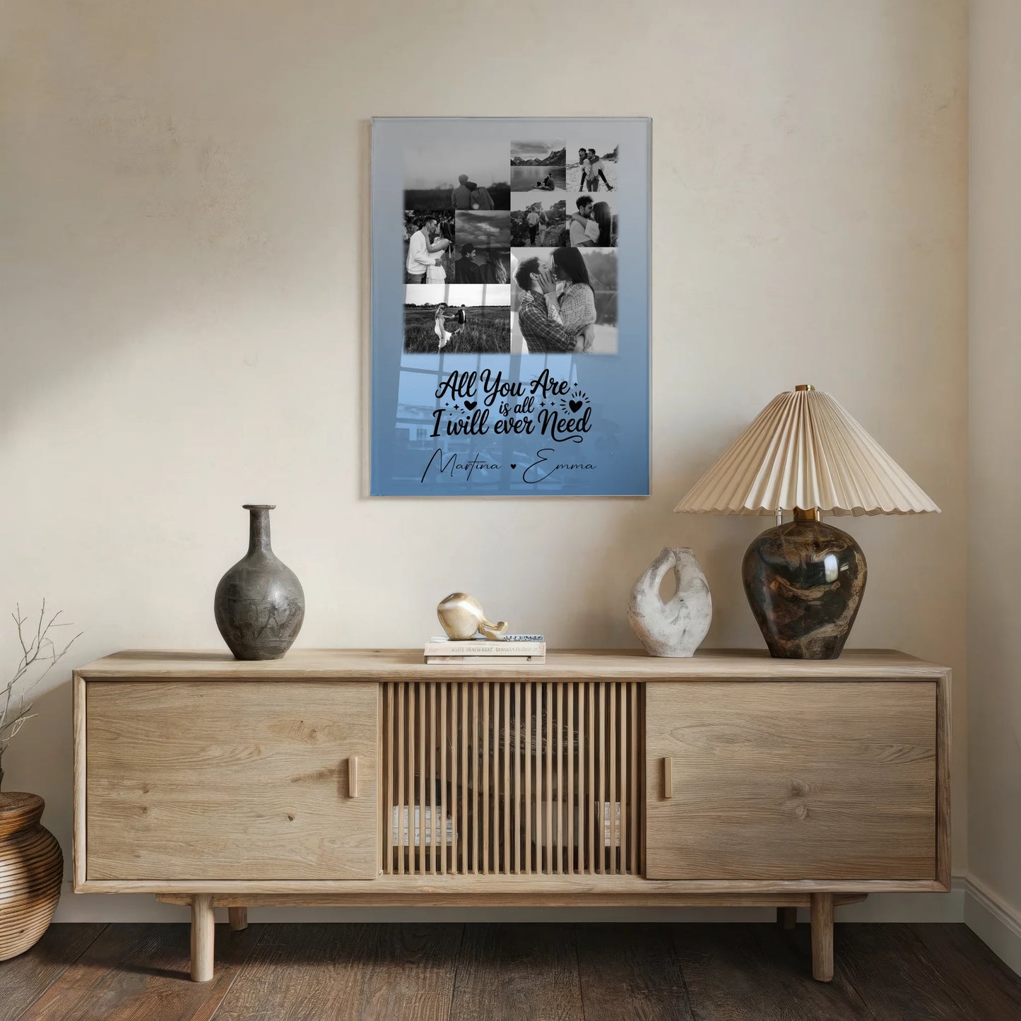 Personalisierte Foto Acrylglas Wanddekoration mit 9 Fotos All you are is all I will ever need