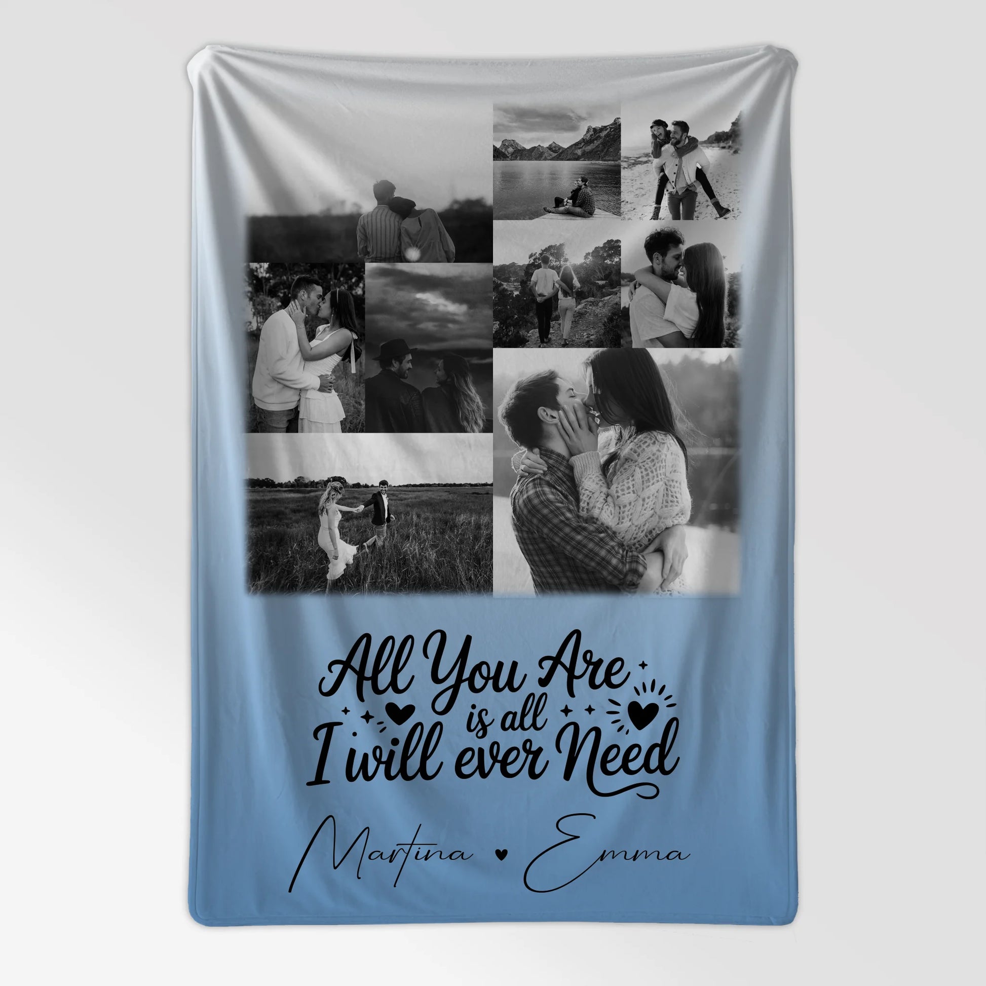 Personalisierte Namensdecke mit 9 Fotos All you are is all I will ever need 7