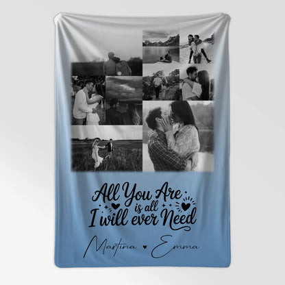 Personalisierte Namensdecke mit 9 Fotos All you are is all I will ever need 7