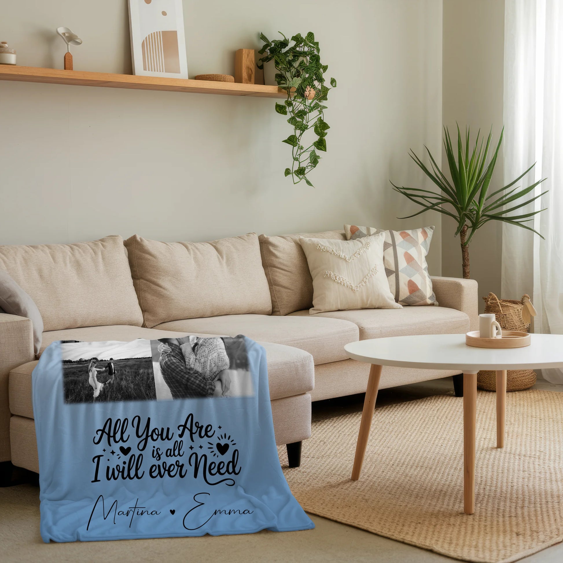 Personalisierte Namensdecke mit 9 Fotos All you are is all I will ever need 4